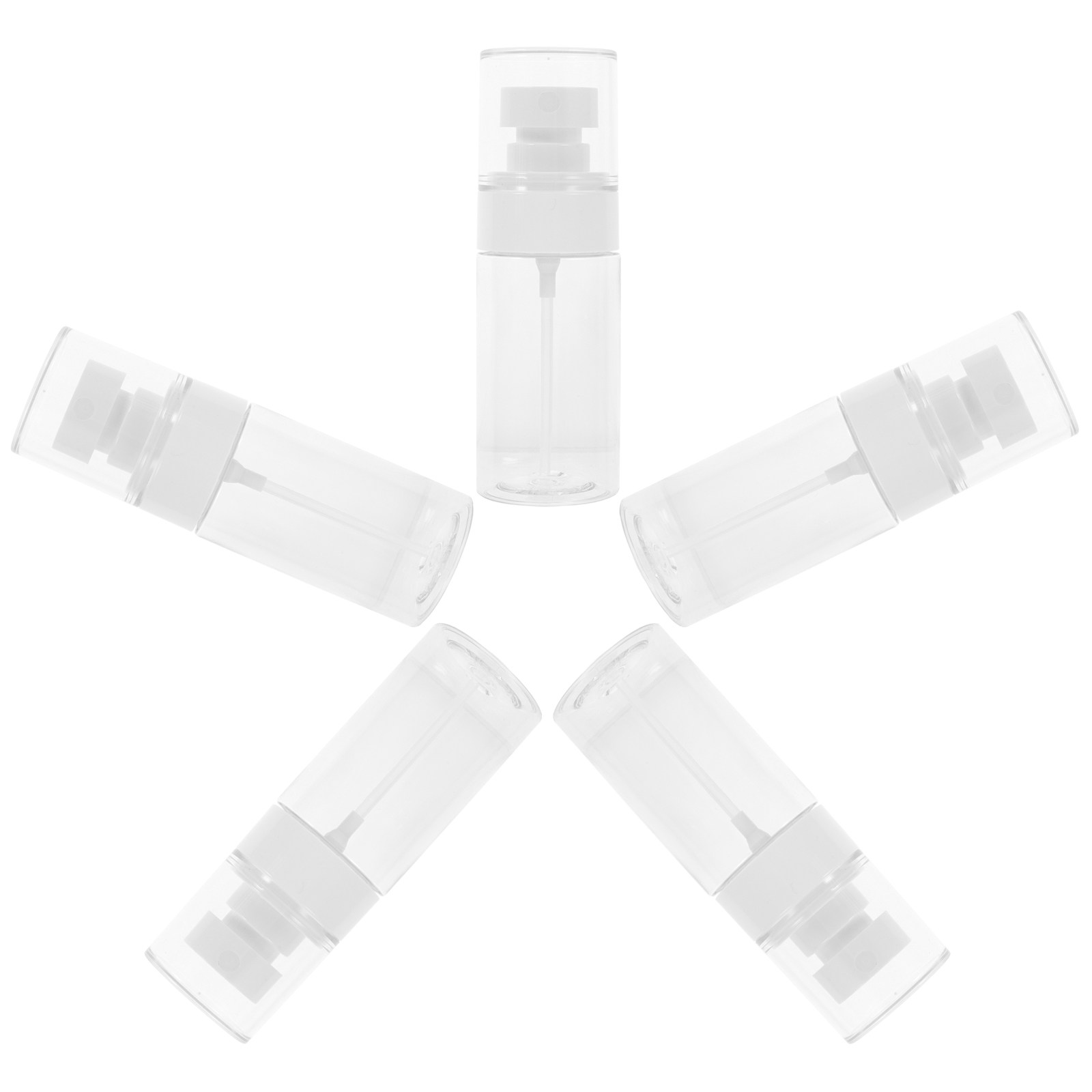 Misting Bottle Fine - トラベルサイズのスプレーボトル5本セット。詰め替え可能で、顔用化粧水、ヘアケア、アロマセラピーに最適な、きめ細かいミストが出るスプレーです。